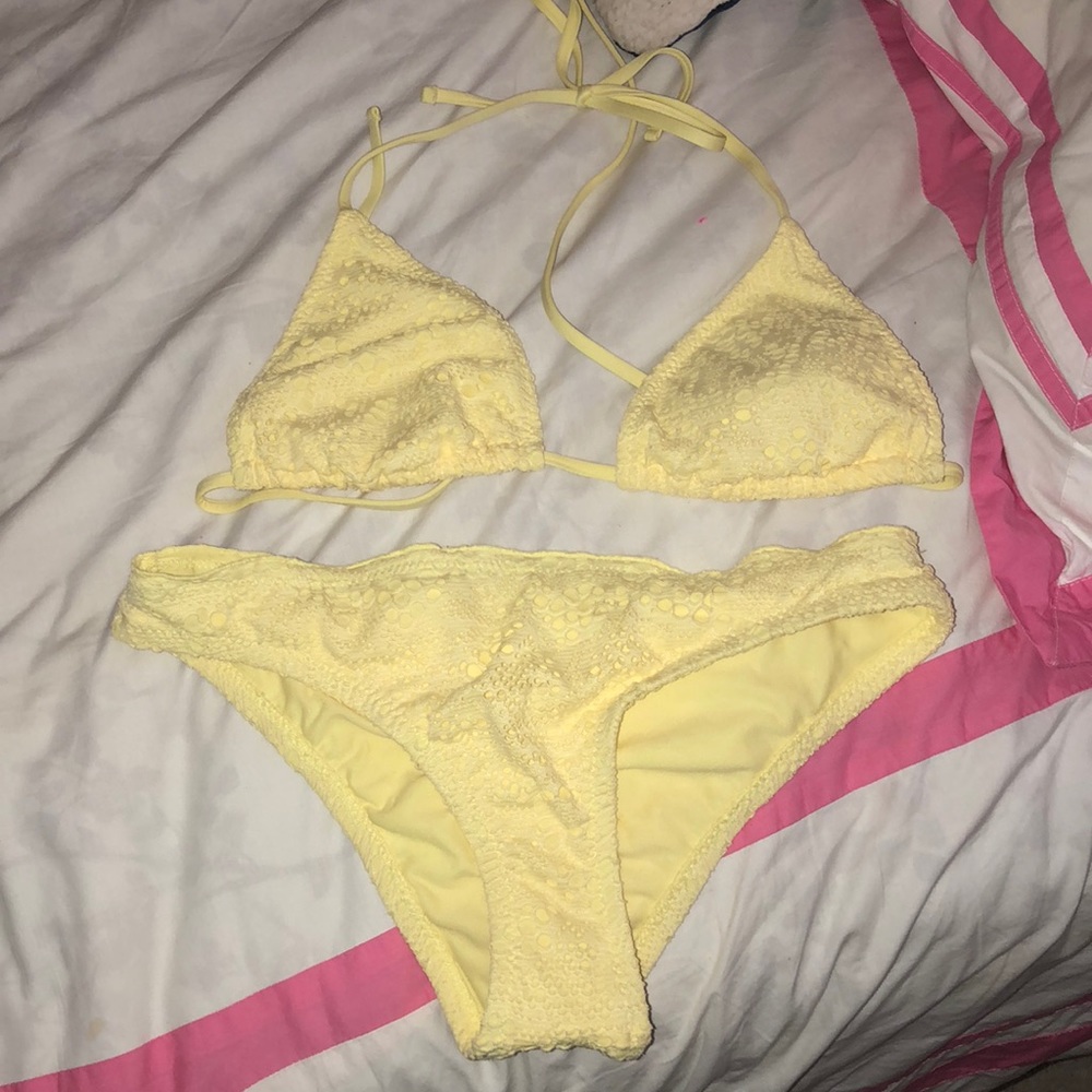 yellow target bathing suit